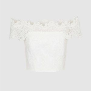 Summer Reiss EVORA BARDOT LACE CROP TOP